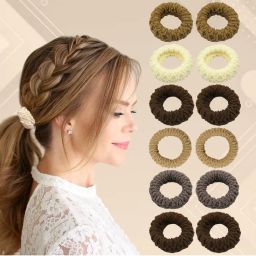 Majestique Soft Cotton Stretchable Rubber Band Hair Ties Ponytail Holder - 12Pcs (Multicolor)-picture-31