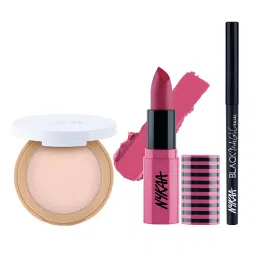 Nykaa Cosmetics Handbag Hero - All Day Matte Compact + So Creme + Black Magic Kajal Combo-picture-0