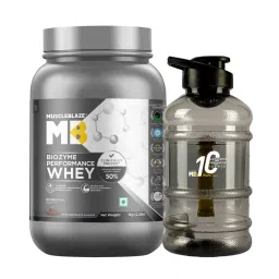 MuscleBlaze Biozyme Performance Whey Protein (Rich Chocolate) With Gallon Bottle Combo Pack-picture-22