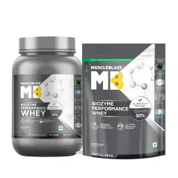 MuscleBlaze Biozyme Performance Whey Protein - Rich Chocolate With 1 Kg Refill Pack-picture-5