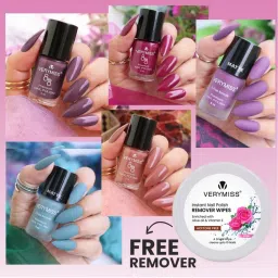 VERYMISS 5 Trending Nail Polish Combo + Free Nail Polish Remover Wipes - 5-picture-45