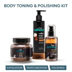 MCaffeine Body Toning & Polishing Kit- Coffee Body Massage Oil, Exfoliating Body Scrub & Body Lotion-picture-6