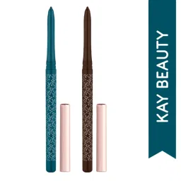 Kay Beauty Dreamy Matte Eye Look With 24hr Coloured Matte Kajals - Teal & Brown-picture-48