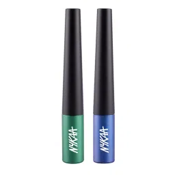 Nykaa Cosmetics Glam Eyes Look-Glamoreyes Coloured Liquid EyelinerChaotic Calypso+Enchanting Forest-picture-34