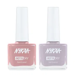 Nykaa Cosmetics Insta Dry Nail Enamel Nude Notification & Mauve Message Combo-picture-20