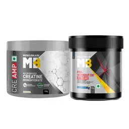 MuscleBlaze Pre Workout 200 Xtreme (Berry Bolt, 100 g) & Creatine Monohydrate CreAMP(100 g)-picture-45