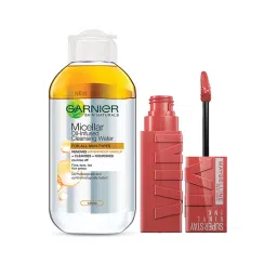 Maybelline New York Superstay Vinyl Ink Liquid Lipstick + Garnier Oil-Infused Cleansing Water-image-68