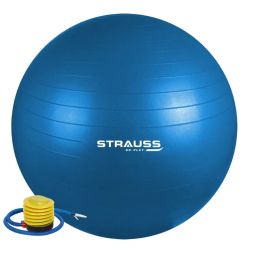 Strauss Rubber Anti-Burst Gym Ball, Round Shape, 65 cm (Blue)-picture-35