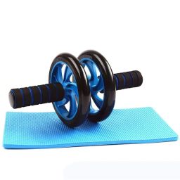Strauss Double Wheel Ab Exerciser with Knee Pad (Blue)-picture-1