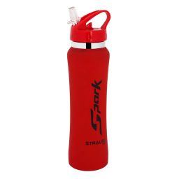 Strauss Spark Stainless-Steel Bottle, Rubber Finish, 750 ml (Red)-picture-46