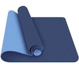 Strauss TPE Eco Friendly Dual Layer Yoga Mat, 6 mm (Blue)-picture-23