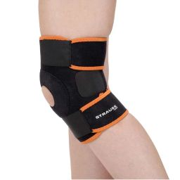 Strauss Adjustable Knee Support Patella, Single (Free Size, Black-Orange)-picture-6