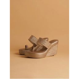 Eridani Embellished Rose Gold Myraa Wedges-picture-41