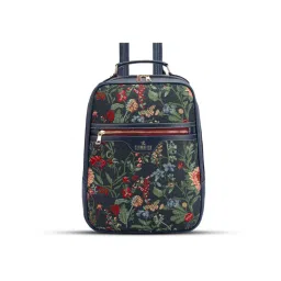 The Clownfish Urban Chic Collection Tapestry Fabric Vegan Leather Backpack-picture-10