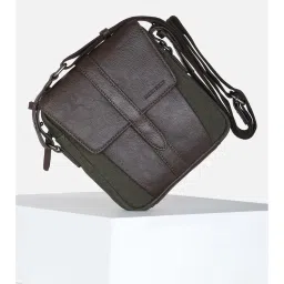 Allen Solly Men Casual Textured Olive Sling Bag-picture-47