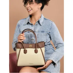 Accessorize London Womens Cream Dual Tone Satchel-picture-13