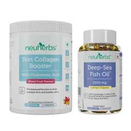 Neuherbs Skin Collagen Booster Powder (Mixed Fruit) and Deep Sea 2500mg Fish Oil Soft Gels (Lemon)-picture-29