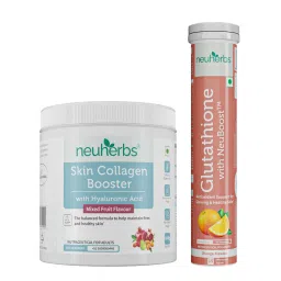Neuherbs Skin Collagen Booster Powder (Mixed Fruit) and Glutathione Effervescent Tablets (Orange)-picture-37