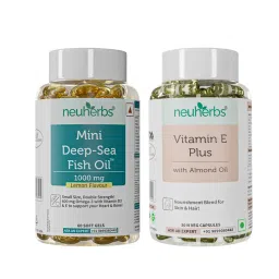 Neuherbs Mini Deep Sea 1000mg Fish Oil Softgels (Lemon) & Vitamin E Plus Capsules-picture-33