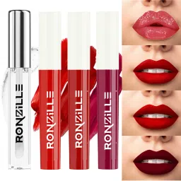 Ronzille Non Transfer Matte Liquid Lipstick Plus Lip Gloss Reds And Maroons Pack Of 4-picture-11