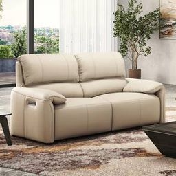 urban ladder Leeroy Leather Two Seater Motorized Recliner in Oyster White-picture-2