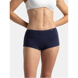 Jockey SS04 Women High Coverage Super Combed Cotton Elastane Boy Leg - Classic Navy-picture-7