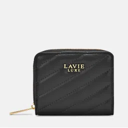 Lavie Luxe Womens Black Diagonal Flap25 Zip Wallet (S)-picture-8