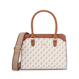 Lavie Women Off White Printed Satchel Bag (M)-picture-33