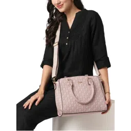 Lavie Women Pink Printed Satchel Bag (M)-picture-44
