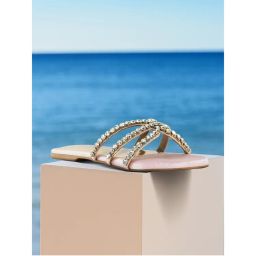 London Rag Dimante Strap Nude Flats-picture-48