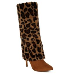 London Rag Fold-Over Calf-High Tan Casual Boots-picture-39