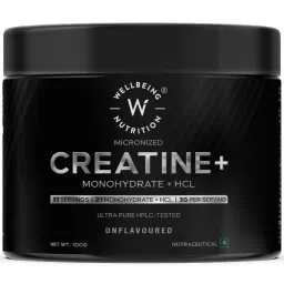 Wellbeing Nutrition Creatine Monohydrate + HCL, Enhanced Muscle Strength, Recovery, UnFlavoured-picture-2