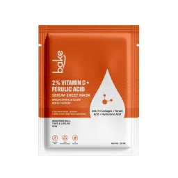 Bake 2% Vitamin C + Ferulic Acid Serum Sheet Mask For Glowing & Brightening Skin-picture-3
