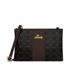 Lavie Women Brown Mono Lynn 2C Top Zip Sling Bag (M)-picture-12