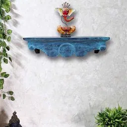 disoo fashions Blue Solid Wood Wall Shelf-picture-48