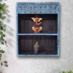 disoo fashions Blue Solid Wood Wall Shelf-picture-46