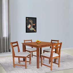 globally indian Mingus Solid Wood 4 Seater Dining Set in-picture-6