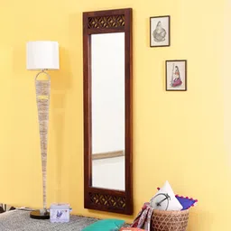 woodenmood Wodehouse Brown Solid Wood Wall Mirror-picture-11