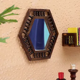 woodenmood Poe Brown Solid Wood Wall Mirror-picture-10