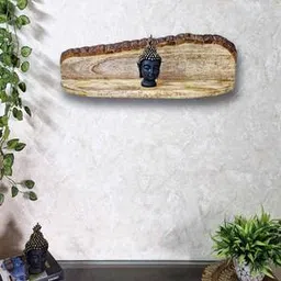 disoo fashions Brown Solid Wood Wall Shelf-picture-3
