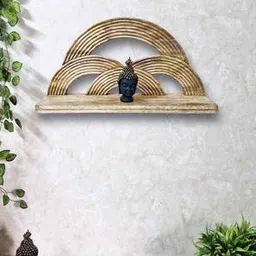 disoo fashions Brown Solid Wood Wall Shelf-picture-19