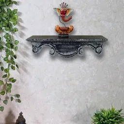 disoo fashions Grey Solid Wood Wall Shelf-picture-47