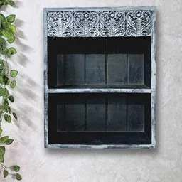 disoo fashions Grey Solid Wood Wall Shelf-picture-16