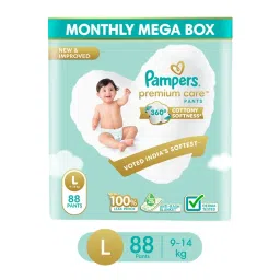 Pampers Premium Care Pants Diapers Monthly Box Pack - L (Pack of 88)-picture-31