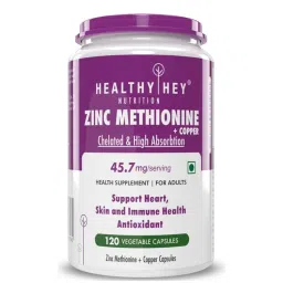 HealthyHey Nutrition Zinc Methionine Plus Copper - Veg Capsules-picture-31