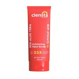 Clensta Red Aloe Vera Exfoliating Face Scrub With Lactic Acid For Deep Exfoliation & Detan-picture-3
