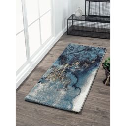OBSESSIONS Blue Abstract Bedside Runner-picture-12