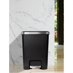OBSESSIONS Black Plastic Step Dustbin with Fingerprint Resistant (35 L)-picture-5