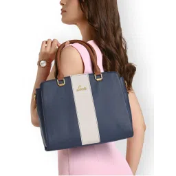 Lavie Womens Willow Colorblock Medium Satchel Bag With Detachable Strap - Navy Blue (M)-picture-42