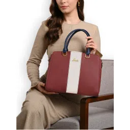 Lavie Womens Willow Colorblock Medium Satchel Bag With Detachable Strap - Red (M)-picture-20